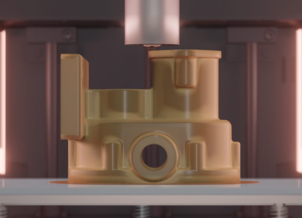 3D Druck eines PEEK Bauteils in einem beheiztem Bauraum