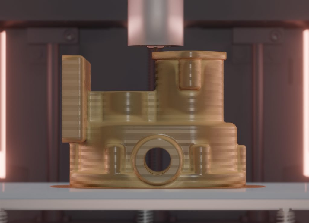 3D Druck eines PEEK Bauteils in einem beheiztem Bauraum